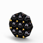 かわいいレトロレインボー&サン八角形フォトブロック フォトブロック (右)