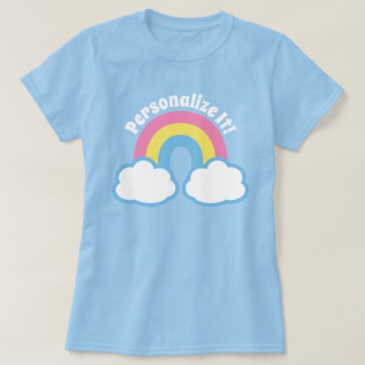 かわいいレトロレインボーTシャツ Tシャツ (デザイン正面)