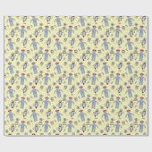 かわいいレトロロボットとコンピュータカスタムのメッセージ ラッピングペーパー (フラット)