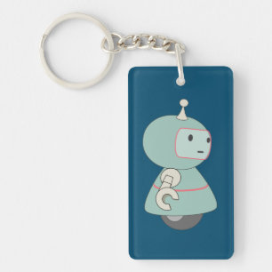 かわいいレトロロボットイラストレーション キーホルダー