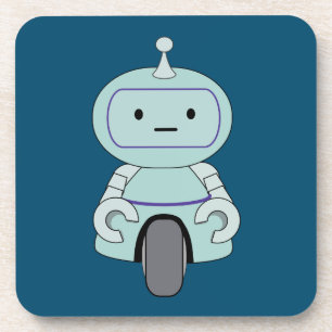 かわいいレトロロボットイラストレーション コースター