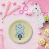 かわいいレトロロボットイラストレーション ペーパープレート (パーティー)