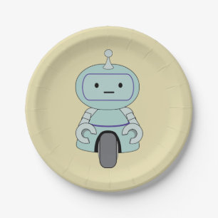 かわいいレトロロボットイラストレーション ペーパープレート