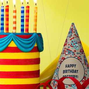 かわいいレトロロボットSFボーイズ誕生日 パーティーハット