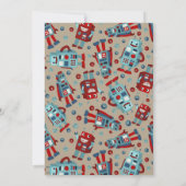 かわいいレトロロボットSFボーイズ誕生日 招待状 (裏面)