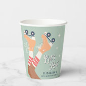 かわいいレトロローラースケートで滑る誕生日パーティー 紙コップ (裏面)