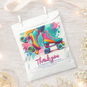 かわいいレトロローラースケート誕生日パーティー フェイバーバッグ (クリップ留めされた状態)