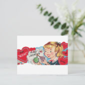 かわいいレトロヴィンテージの香りバレンタイン シーズンポストカード (スタンド正面)