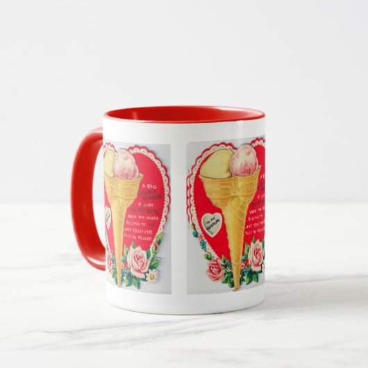 かわいいレトロヴィンテージアイスクリームバレンタイン マグカップ (正面左)