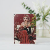 かわいいレトロヴィンテージアートデコレディ シーズンポストカード (スタンド正面)