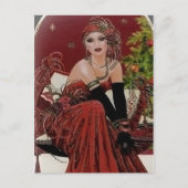 かわいいレトロヴィンテージアートデコレディ シーズンポストカード (正面)