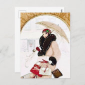 かわいいレトロヴィンテージアートデコレディ シーズンポストカード (正面/裏面)