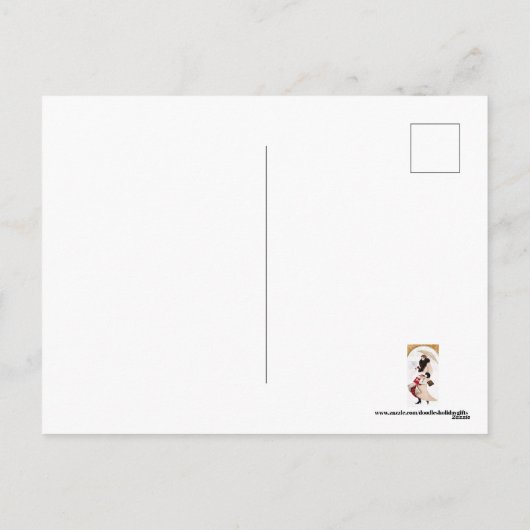 かわいいレトロヴィンテージアートデコレディ シーズンポストカード (裏面)