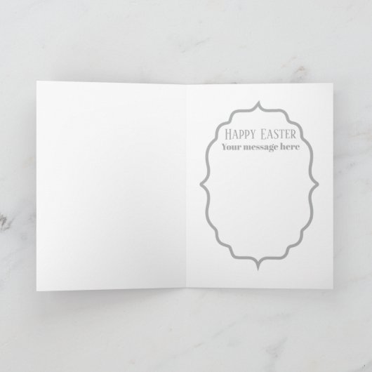 かわいいレトロヴィンテージイースターガール追加メッセージ シーズンカード (内部)