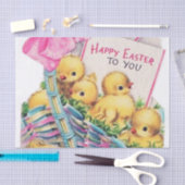 かわいいレトロヴィンテージイースターシックバスケットパーティー 薄葉紙 (クラフト)