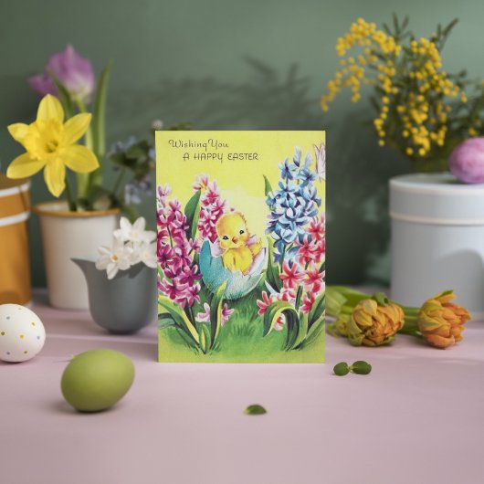 かわいいレトロヴィンテージイースターシック追加メッセージ シーズンカード