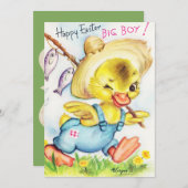 かわいいレトロヴィンテージイースターダック追加メッセージ シーズンカード (正面/裏面)