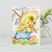 かわいいレトロヴィンテージイースターダック追加メッセージ シーズンカード (スタンド正面)