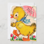 かわいいレトロヴィンテージイースターダック追加メッセージ シーズンカード (正面)