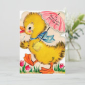 かわいいレトロヴィンテージイースターダック追加メッセージ シーズンカード (スタンド正面)
