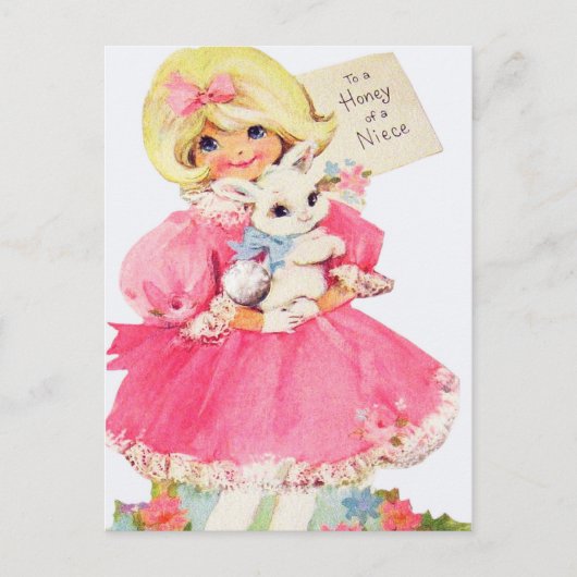 かわいいレトロヴィンテージイースターニース ポストカード (正面)