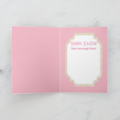 かわいいレトロヴィンテージイースターバニーのシック追加メッセージ シーズンカード (内部)