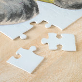 かわいいレトロヴィンテージイースターバニーホリデー ジグソーパズル (側面)