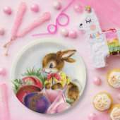 かわいいレトロヴィンテージイースターバニーホリデー ペーパープレート (パーティー)