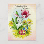 かわいいレトロヴィンテージイースターバニーホリデー ポストカード (正面)