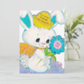 かわいいレトロヴィンテージイースターバニー祖父母 シーズンカード (スタンド正面)