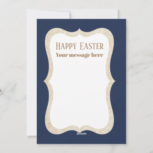 かわいいレトロヴィンテージイースターバニー追加メッセージカード シーズンカード (裏面)