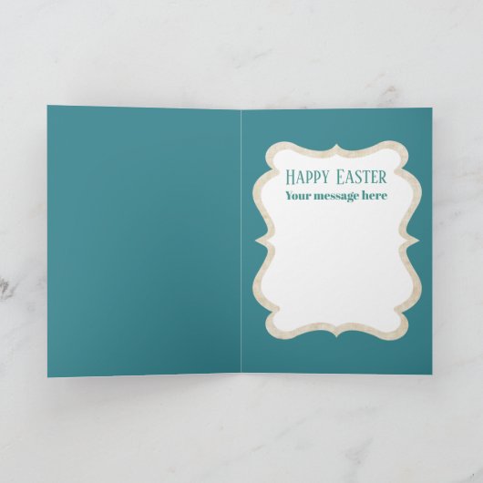 かわいいレトロヴィンテージイースターバニー追加メッセージ シーズンカード (内部)