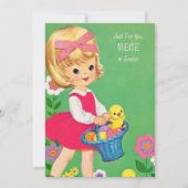 かわいいレトロヴィンテージイースター姪の追加メッセージ シーズンカード (正面)