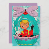 かわいいレトロヴィンテージイースター甥メッセージカードを追加 シーズンカード (正面/裏面)