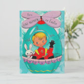 かわいいレトロヴィンテージイースター甥メッセージカードを追加 シーズンカード (スタンド正面)
