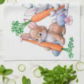 かわいいレトロヴィンテージエスターブニー キッチンタオル (折り畳み)