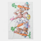 かわいいレトロヴィンテージエスターブニー キッチンタオル (縦)