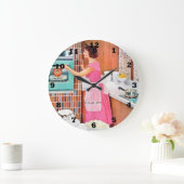 かわいいレトロヴィンテージキッチンレディーラージクロック ラージ壁時計 (ホーム)