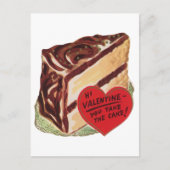 かわいいレトロヴィンテージケーキバレンタイン シーズンポストカード (正面)