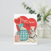 かわいいレトロヴィンテージシュガースパイスバレンタイン ポストカード (スタンド正面)