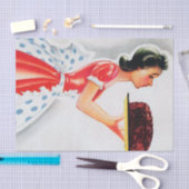 かわいいレトロヴィンテージデカップレディベーキング 薄葉紙 (クラフト)