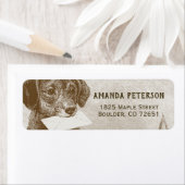 かわいいレトロヴィンテージドッグ差出人住所 ラベル (インサイチュ)