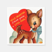 かわいいレトロヴィンテージバレンタインデアパーティー スタンダードカクテルナプキン (正面)