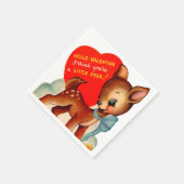 かわいいレトロヴィンテージバレンタインデアパーティー スタンダードカクテルナプキン (角)