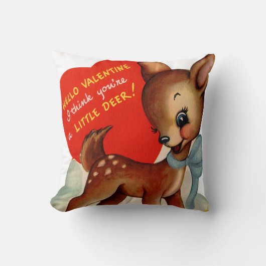 かわいいレトロヴィンテージバレンタインデーコール クッション (正面)