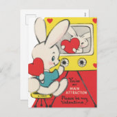 かわいいレトロヴィンテージバレンタインデー シーズンポストカード (正面/裏面)