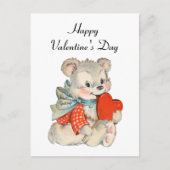 かわいいレトロヴィンテージバレンタインデー ポストカード (正面)