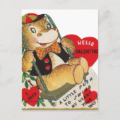 かわいいレトロヴィンテージバレンタインヒッポ シーズンポストカード (正面)