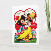 かわいいレトロヴィンテージバレンタインベア シーズンカード (正面)