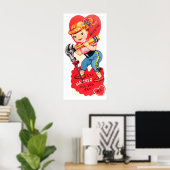 かわいいレトロヴィンテージバレンタインポスター ポスター (ホームオフィス)